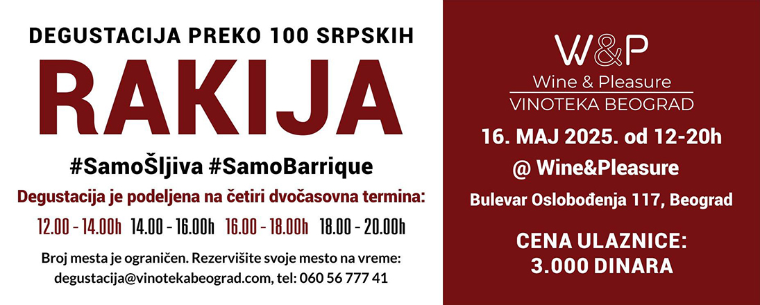 Degustacija RAKIJA by Wine&Pleasure